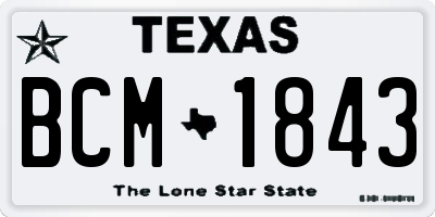 TX license plate BCM1843