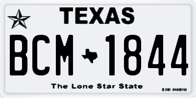 TX license plate BCM1844