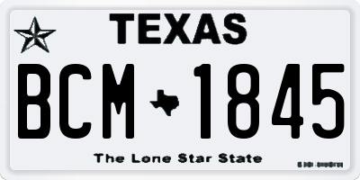 TX license plate BCM1845
