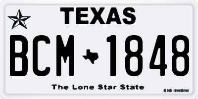 TX license plate BCM1848