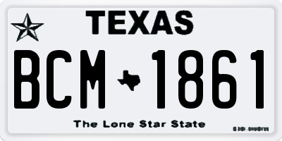 TX license plate BCM1861