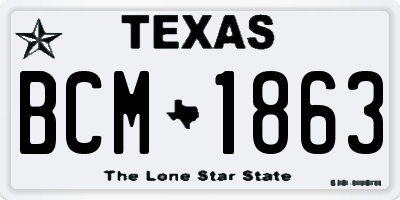 TX license plate BCM1863