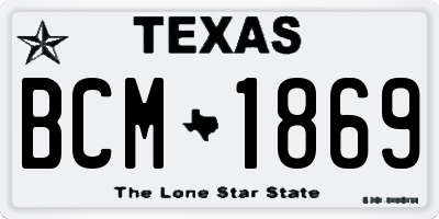 TX license plate BCM1869