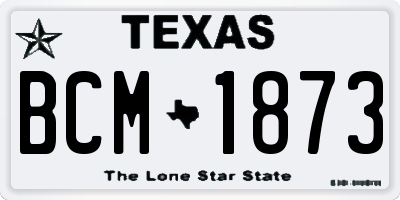 TX license plate BCM1873