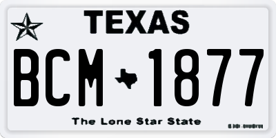 TX license plate BCM1877