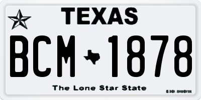 TX license plate BCM1878