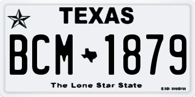 TX license plate BCM1879