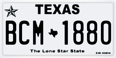 TX license plate BCM1880