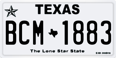 TX license plate BCM1883