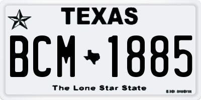 TX license plate BCM1885