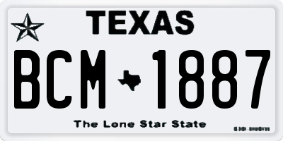 TX license plate BCM1887