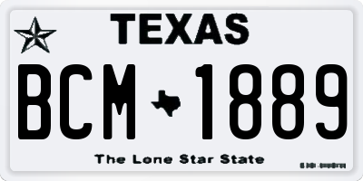 TX license plate BCM1889