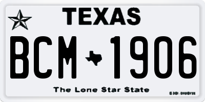 TX license plate BCM1906