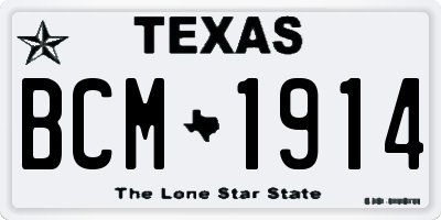 TX license plate BCM1914