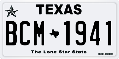 TX license plate BCM1941