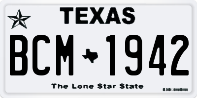 TX license plate BCM1942