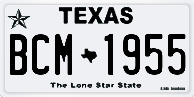 TX license plate BCM1955
