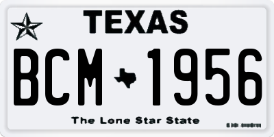 TX license plate BCM1956