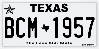 TX license plate BCM1957