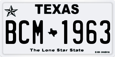 TX license plate BCM1963