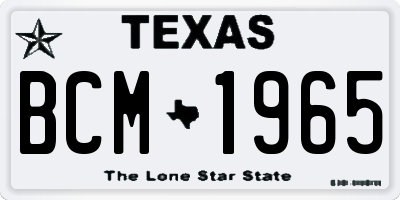 TX license plate BCM1965