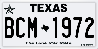 TX license plate BCM1972