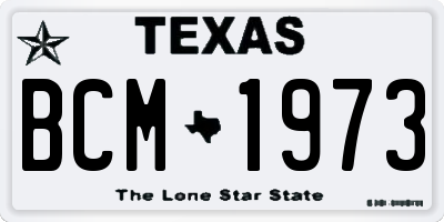 TX license plate BCM1973