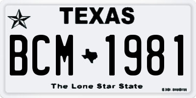 TX license plate BCM1981