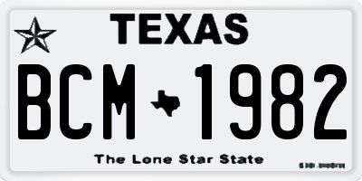 TX license plate BCM1982