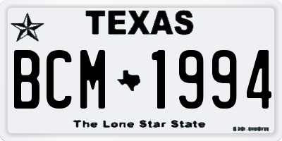 TX license plate BCM1994