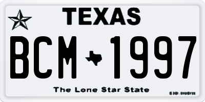 TX license plate BCM1997