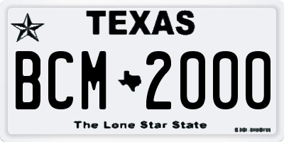 TX license plate BCM2000
