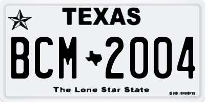 TX license plate BCM2004