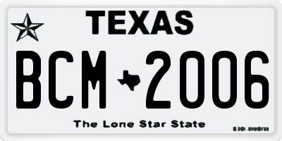 TX license plate BCM2006