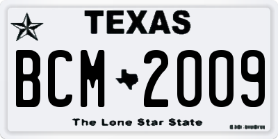 TX license plate BCM2009