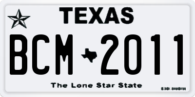TX license plate BCM2011