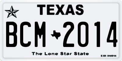 TX license plate BCM2014