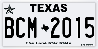 TX license plate BCM2015