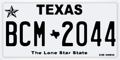 TX license plate BCM2044