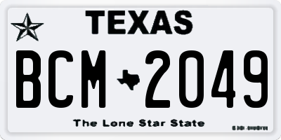 TX license plate BCM2049