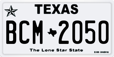 TX license plate BCM2050