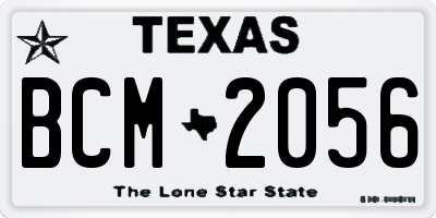 TX license plate BCM2056