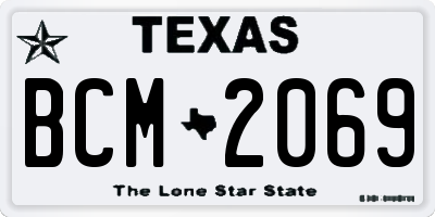 TX license plate BCM2069