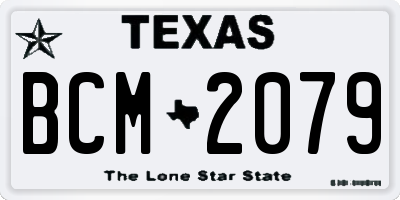 TX license plate BCM2079