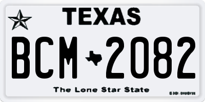 TX license plate BCM2082