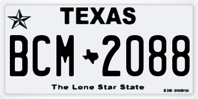 TX license plate BCM2088