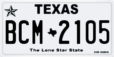 TX license plate BCM2105