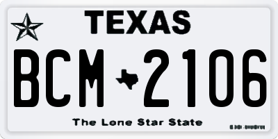 TX license plate BCM2106