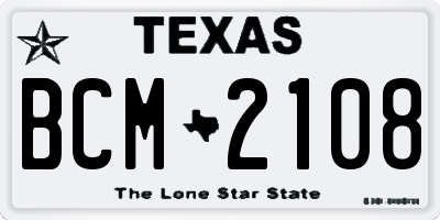 TX license plate BCM2108