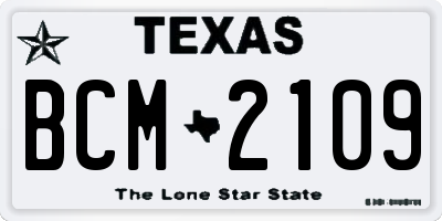 TX license plate BCM2109